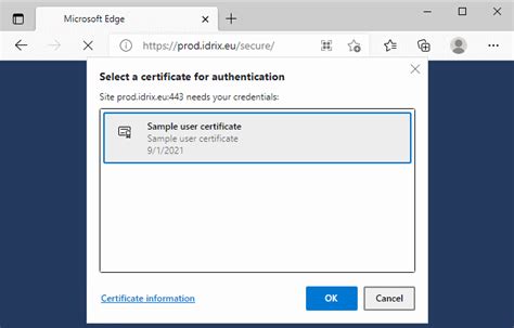 authentication browser not prompting for certificate